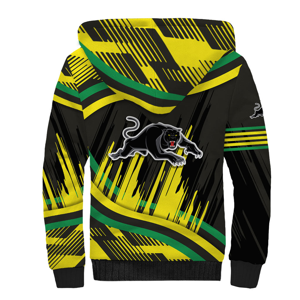 Panthers Rugby Mascot Sherpa Hoodie Fierce Athlete Graphic in Sports Style