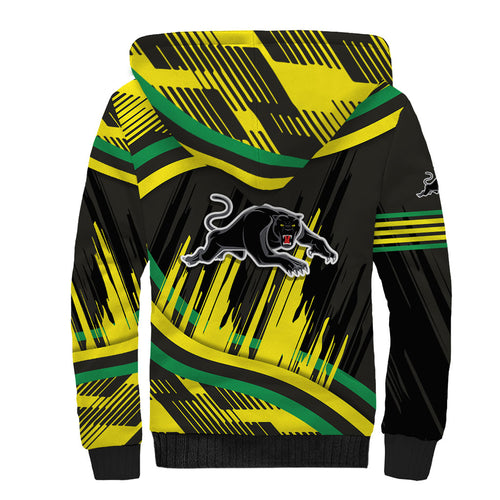 Panthers Rugby Mascot Sherpa Hoodie Fierce Athlete Graphic in Sports Style