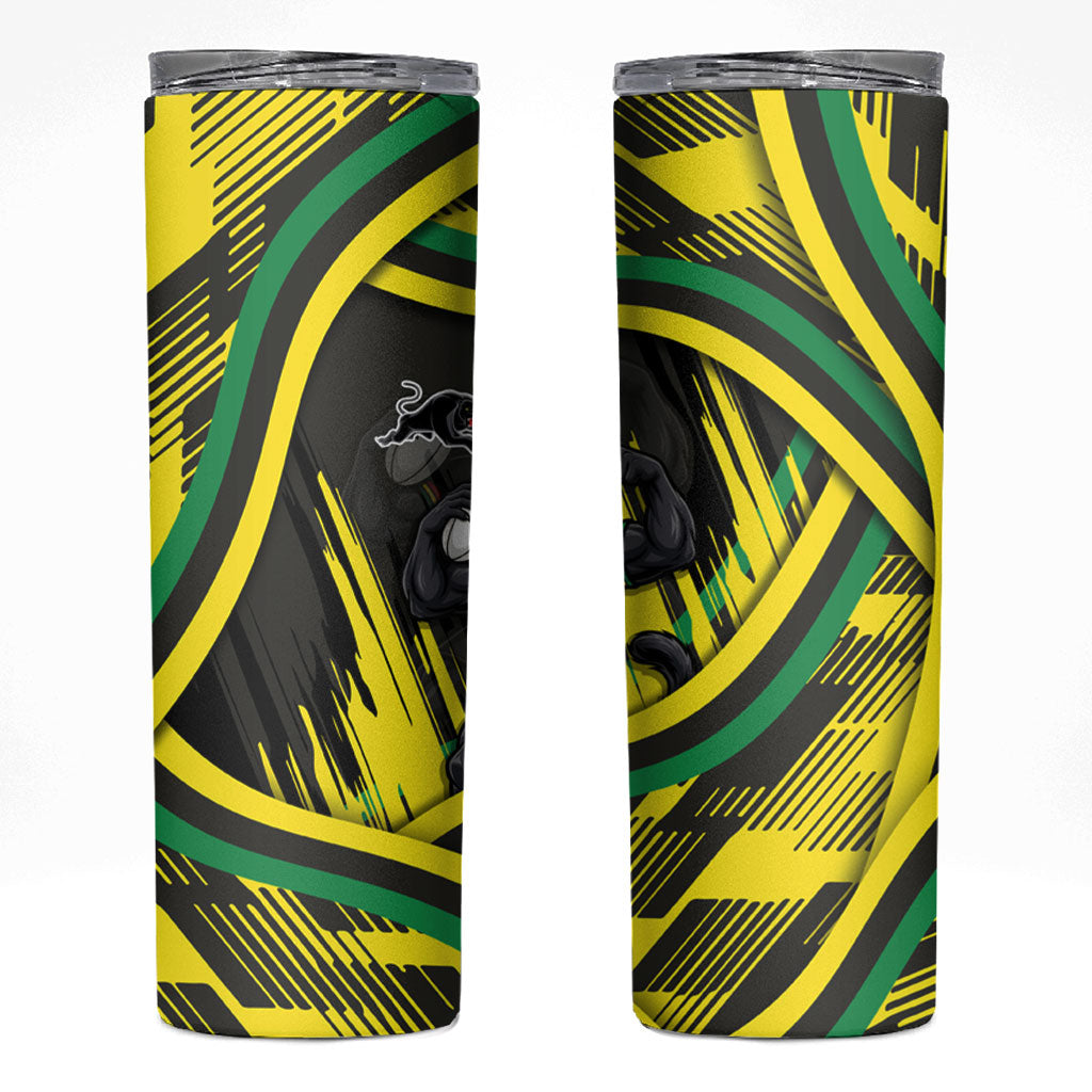 Panthers Rugby Mascot Skinny Tumbler Fierce Athlete Graphic in Sports Style