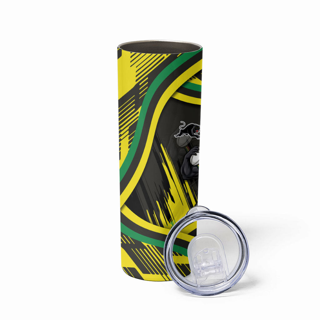 Panthers Rugby Mascot Skinny Tumbler Fierce Athlete Graphic in Sports Style