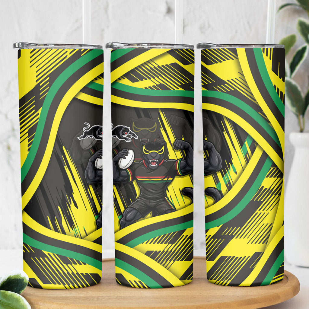 Panthers Rugby Mascot Skinny Tumbler Fierce Athlete Graphic in Sports Style