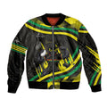 Panthers Rugby Mascot Sleeve Zip Bomber Jacket Fierce Athlete Graphic in Sports Style