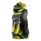 Panthers Rugby Mascot Sleeveless Hoodie Fierce Athlete Graphic in Sports Style