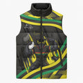 Panthers Rugby Mascot Sleeveless Puffer Jacket Fierce Athlete Graphic in Sports Style