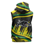 Panthers Rugby Mascot Sleeveless Zip Hoodie Fierce Athlete Graphic in Sports Style