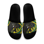 Panthers Rugby Mascot Slide Sandals Fierce Athlete Graphic in Sports Style