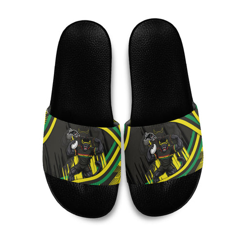 Panthers Rugby Mascot Slide Sandals Fierce Athlete Graphic in Sports Style