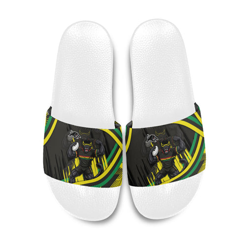 Panthers Rugby Mascot Slide Sandals Fierce Athlete Graphic in Sports Style