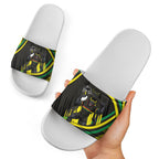 Panthers Rugby Mascot Slide Sandals Fierce Athlete Graphic in Sports Style