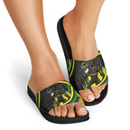 Panthers Rugby Mascot Slide Sandals Fierce Athlete Graphic in Sports Style