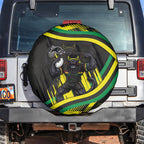 Panthers Rugby Mascot Spare Tire Cover Fierce Athlete Graphic in Sports Style
