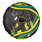 Panthers Rugby Mascot Spare Tire Cover Fierce Athlete Graphic in Sports Style