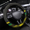 Panthers Rugby Mascot Steering Wheel Cover Fierce Athlete Graphic in Sports Style