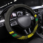 Panthers Rugby Mascot Steering Wheel Cover Fierce Athlete Graphic in Sports Style