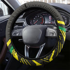 Panthers Rugby Mascot Steering Wheel Cover Fierce Athlete Graphic in Sports Style