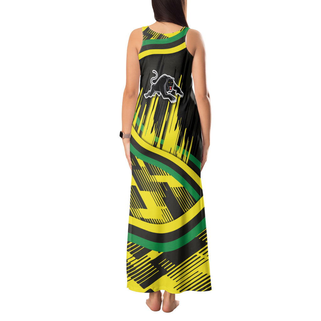 Panthers Rugby Mascot Tank Maxi Dress Fierce Athlete Graphic in Sports Style