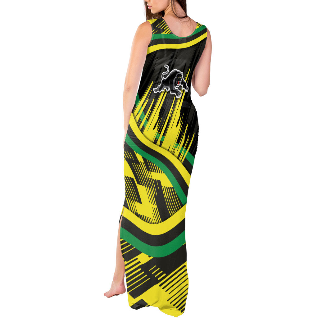 Panthers Rugby Mascot Tank Maxi Dress Fierce Athlete Graphic in Sports Style