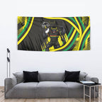 Panthers Rugby Mascot Tapestry Fierce Athlete Graphic in Sports Style