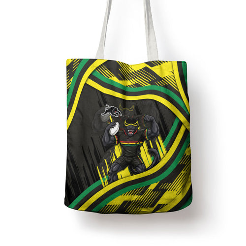 Panthers Rugby Mascot Tote Bag Fierce Athlete Graphic in Sports Style