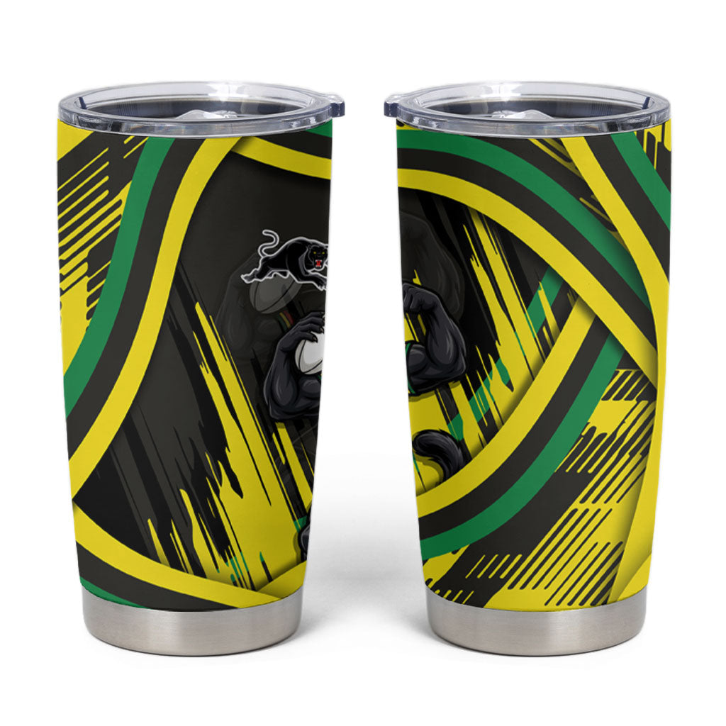 Panthers Rugby Mascot Tumbler Cup Fierce Athlete Graphic in Sports Style