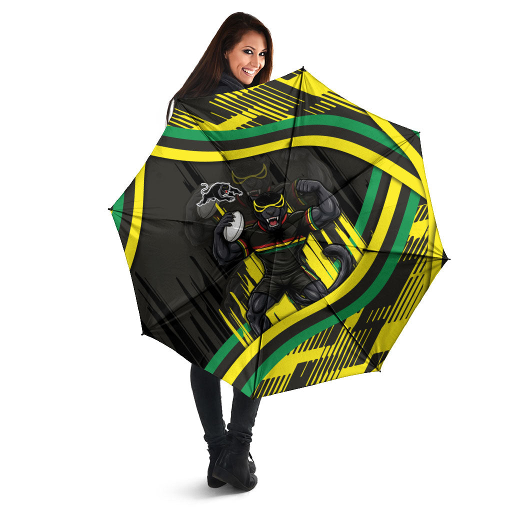 Panthers Rugby Mascot Umbrella Fierce Athlete Graphic in Sports Style