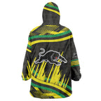 Panthers Rugby Mascot Wearable Blanket Hoodie Fierce Athlete Graphic in Sports Style