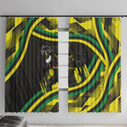Panthers Rugby Mascot Window Curtain Fierce Athlete Graphic in Sports Style