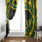 Panthers Rugby Mascot Window Curtain Fierce Athlete Graphic in Sports Style