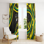Panthers Rugby Mascot Window Curtain Fierce Athlete Graphic in Sports Style