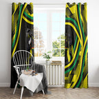 Panthers Rugby Mascot Window Curtain Fierce Athlete Graphic in Sports Style
