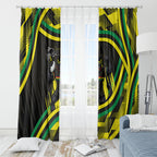 Panthers Rugby Mascot Window Curtain Fierce Athlete Graphic in Sports Style