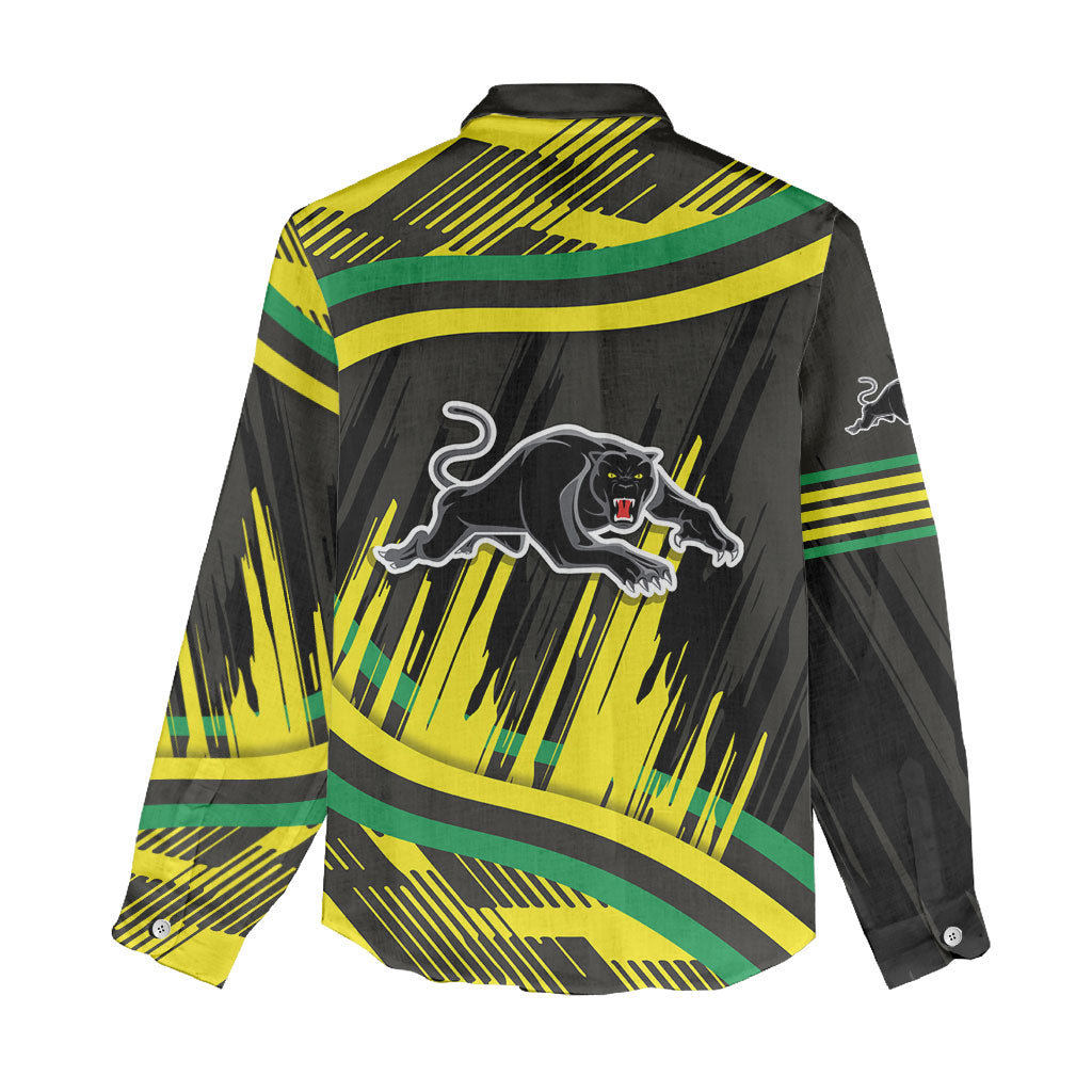 Panthers Rugby Mascot Women Casual Shirt Fierce Athlete Graphic in Sports Style