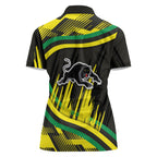 Panthers Rugby Mascot Women Polo Shirt Fierce Athlete Graphic in Sports Style