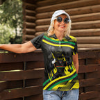 Panthers Rugby Mascot Women Polo Shirt Fierce Athlete Graphic in Sports Style