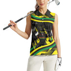 Panthers Rugby Mascot Women Sleeveless Polo Shirt Fierce Athlete Graphic in Sports Style