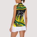Panthers Rugby Mascot Women Sleeveless Polo Shirt Fierce Athlete Graphic in Sports Style