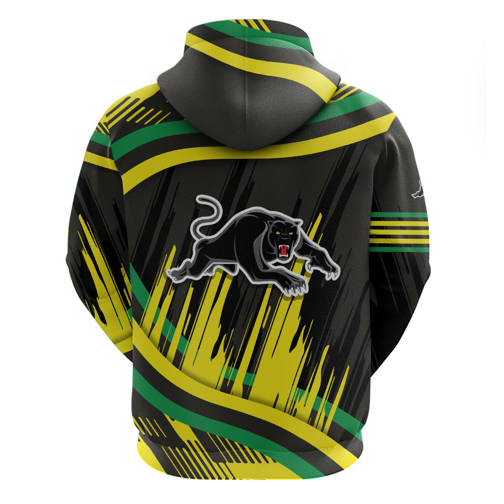 Panthers Rugby Mascot Zip Hoodie Fierce Athlete Graphic in Sports Style