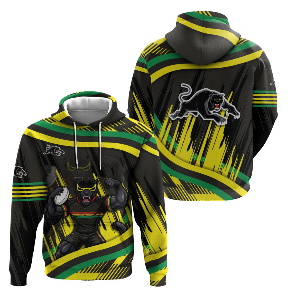 Panthers Rugby Mascot Zip Hoodie Fierce Athlete Graphic in Sports Style