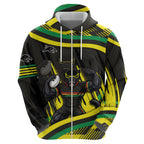 Panthers Rugby Mascot Zip Hoodie Fierce Athlete Graphic in Sports Style