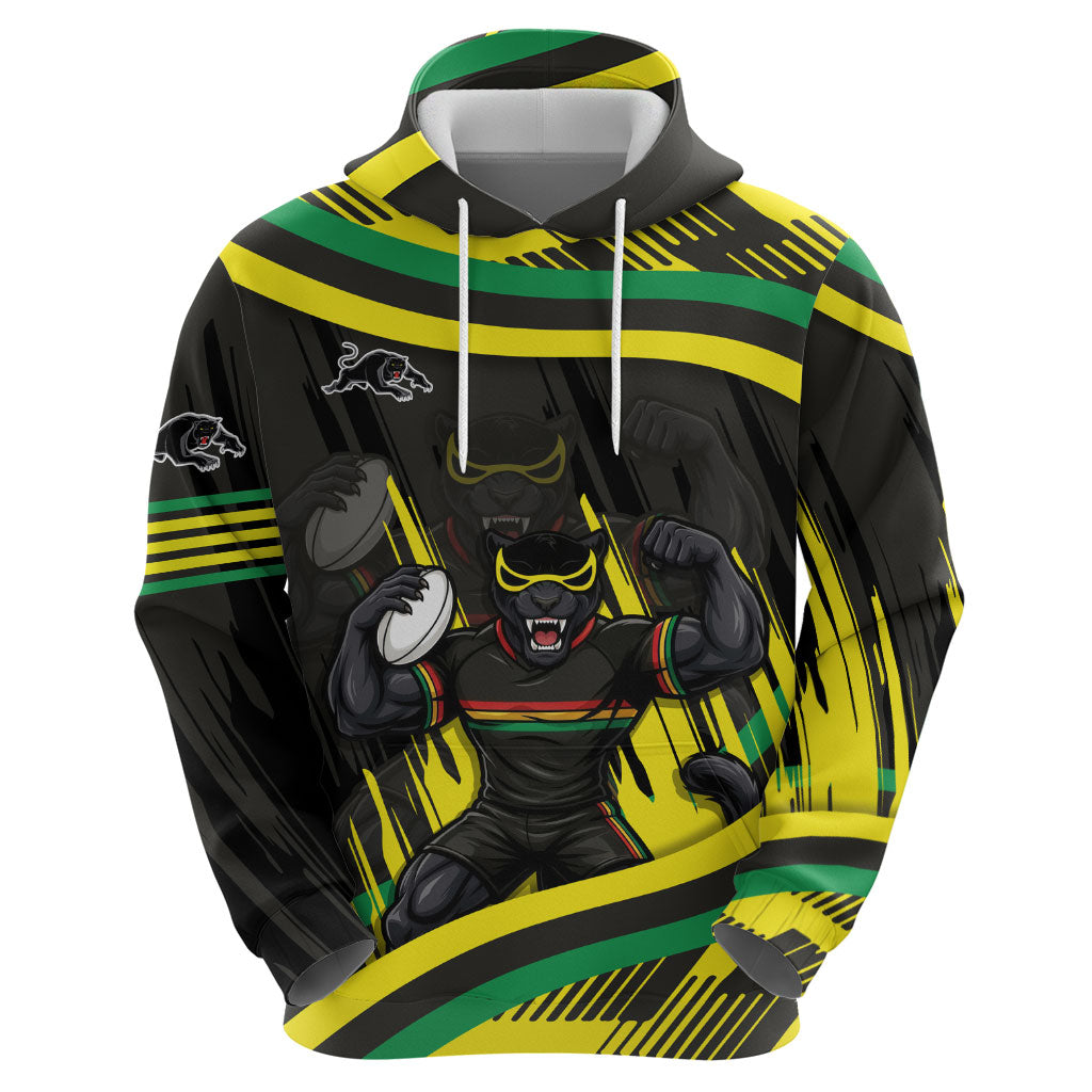 Panthers Rugby Mascot Zip Hoodie Fierce Athlete Graphic in Sports Style