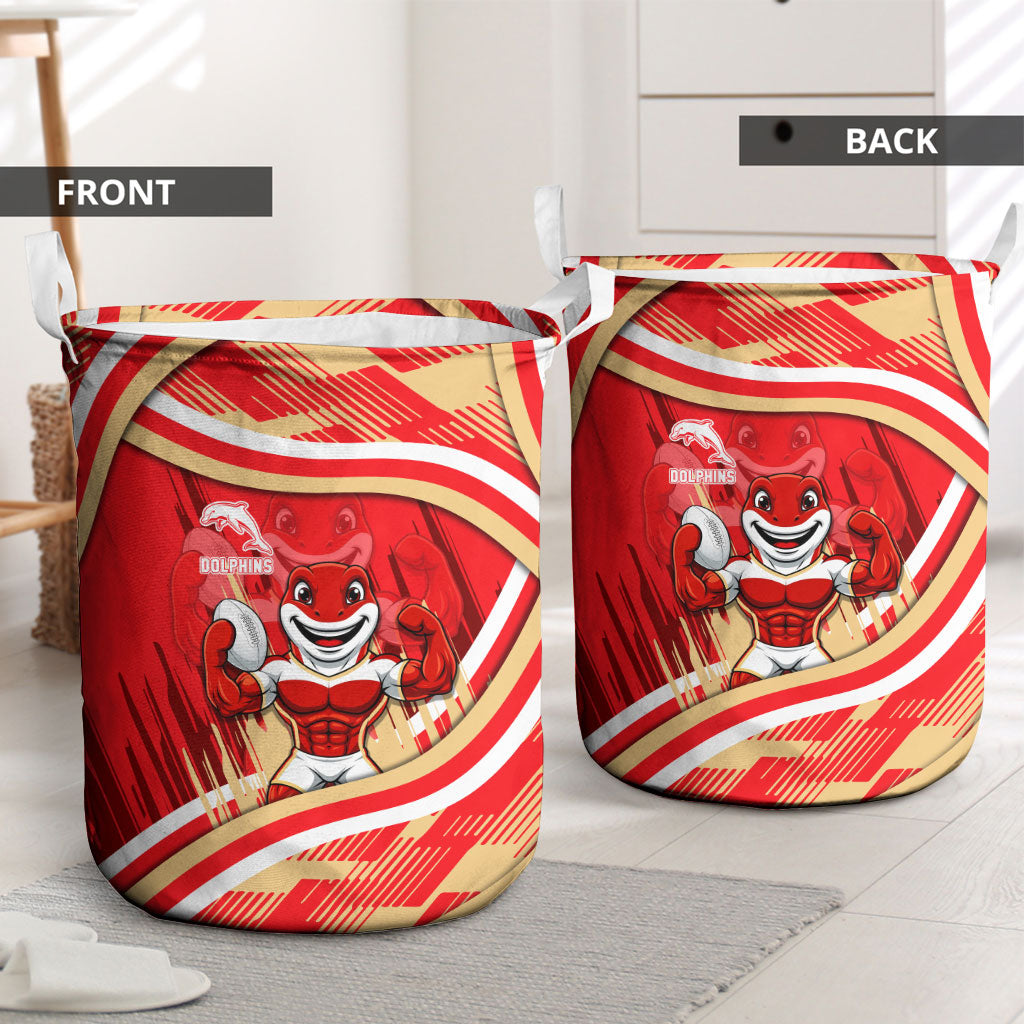 Dolphins Rugby Mascot Laundry Basket Fierce Athlete Graphic in Sports Style