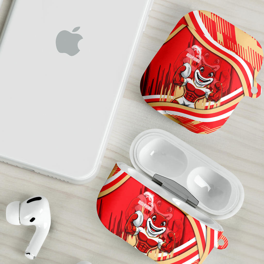 Dolphins Rugby Mascot AirPods Case Fierce Athlete Graphic in Sports Style
