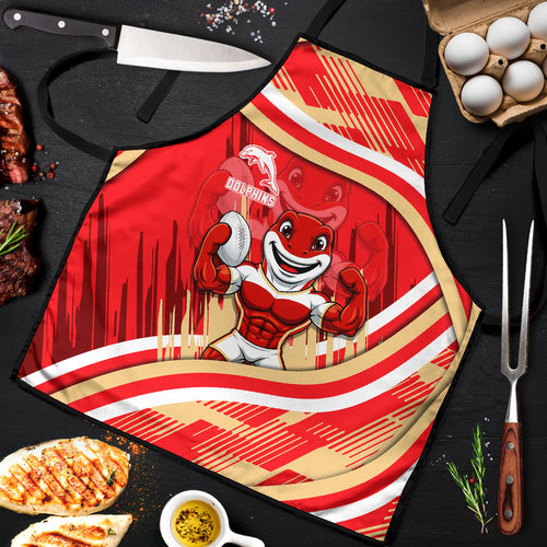 Dolphins Rugby Mascot Apron Fierce Athlete Graphic in Sports Style