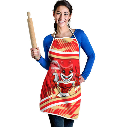Dolphins Rugby Mascot Apron Fierce Athlete Graphic in Sports Style