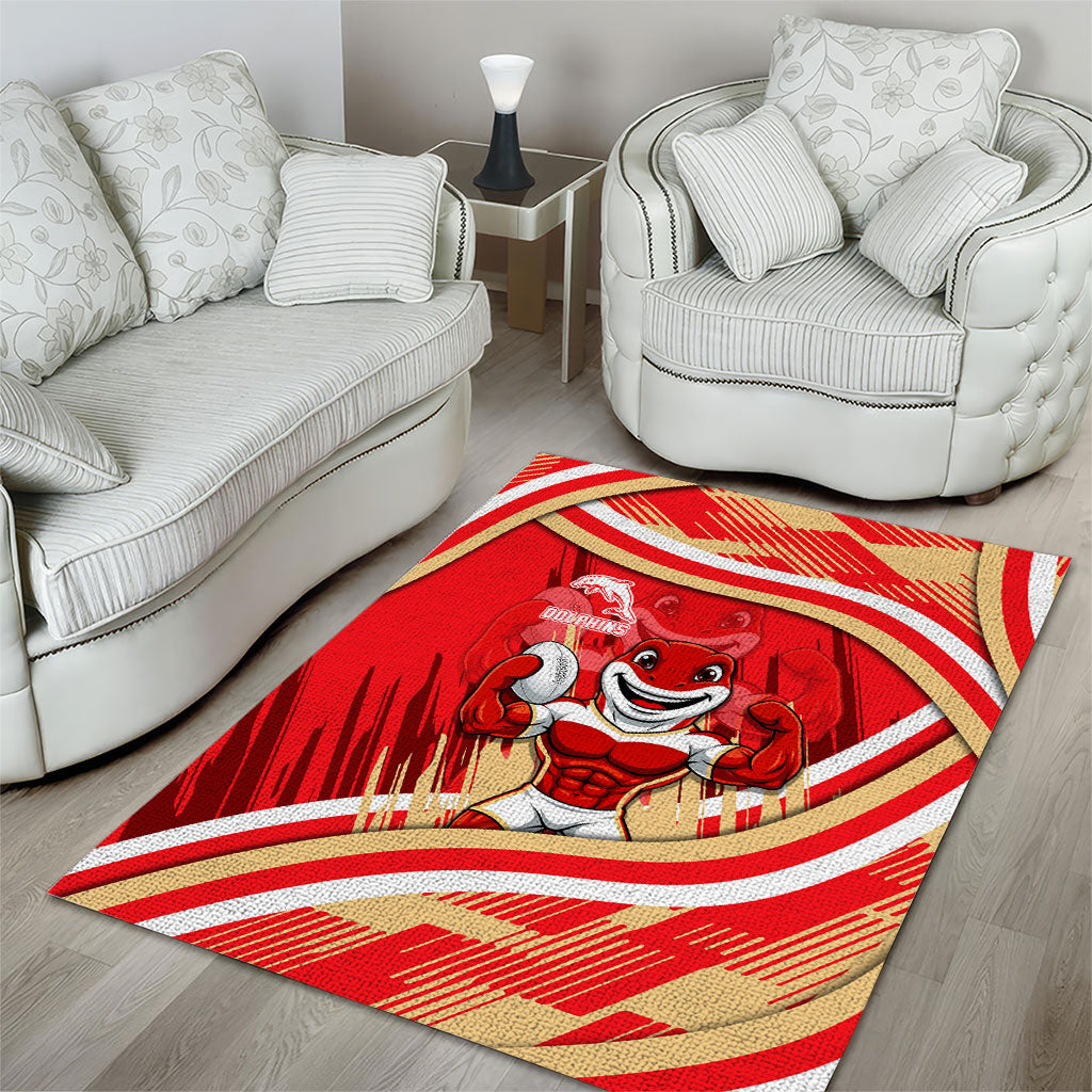 Dolphins Rugby Mascot Area Rug Fierce Athlete Graphic in Sports Style