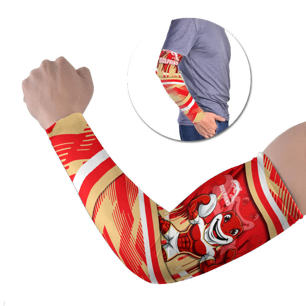 Dolphins Rugby Mascot Arm Sleeves Fierce Athlete Graphic in Sports Style