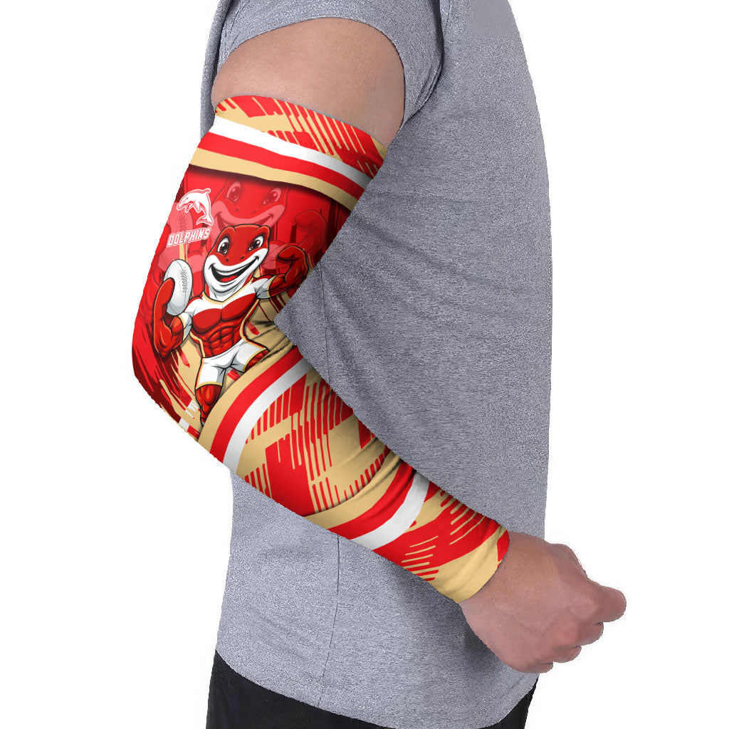 Dolphins Rugby Mascot Arm Sleeves Fierce Athlete Graphic in Sports Style