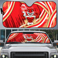 Dolphins Rugby Mascot Auto Sun Shade Fierce Athlete Graphic in Sports Style