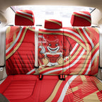 Dolphins Rugby Mascot Back Car Seat Cover Fierce Athlete Graphic in Sports Style