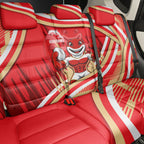 Dolphins Rugby Mascot Back Car Seat Cover Fierce Athlete Graphic in Sports Style